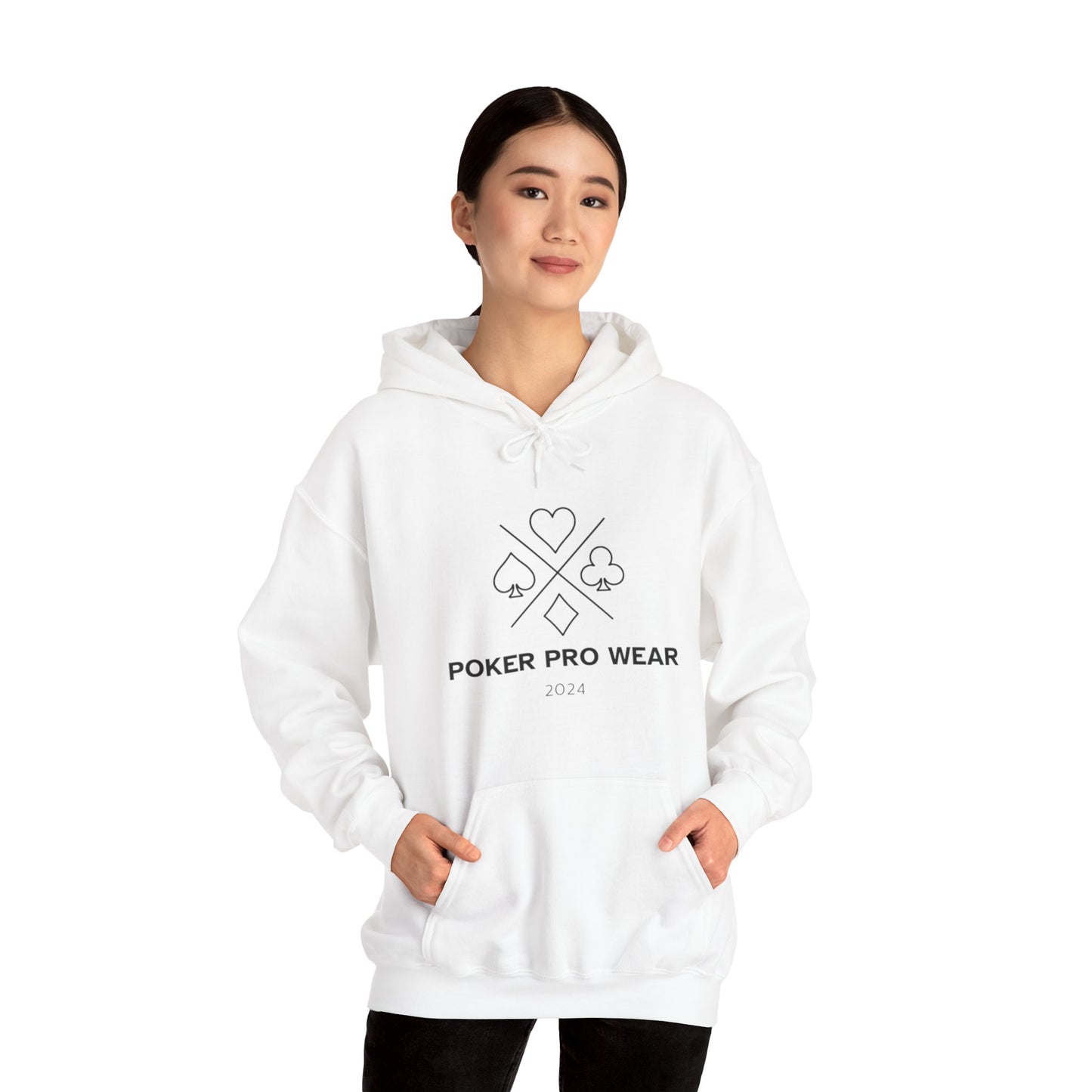 Poker Pro Wear Logo White Hooded Sweatshirt