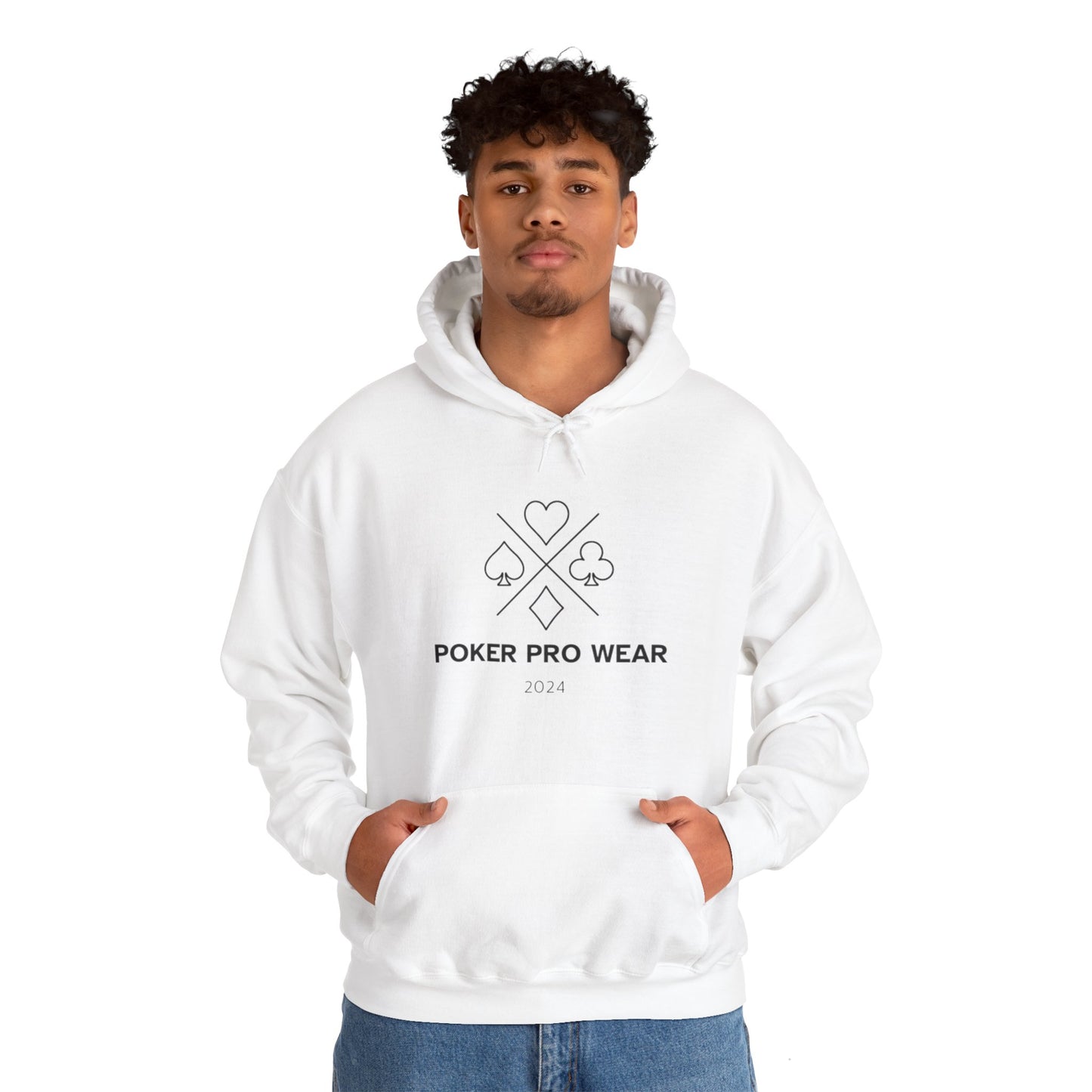 Poker Pro Wear Logo White Hooded Sweatshirt