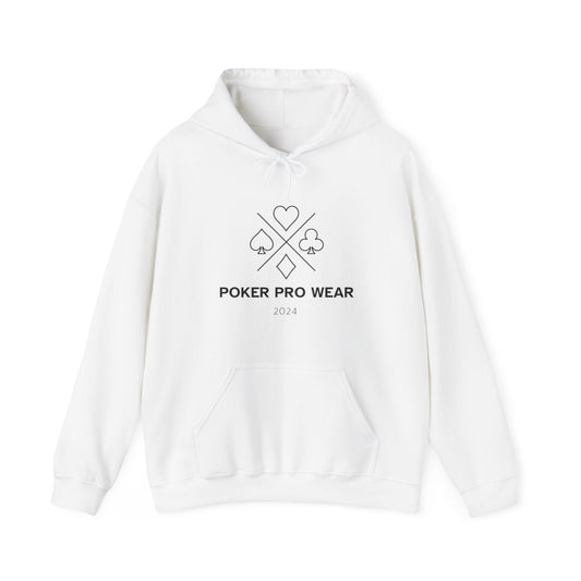 Poker Pro Wear Logo White Hooded Sweatshirt